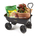 Chariot à outils de décharge de jardin robuste, chariot à benne basculante, chariot à main dunp Tracteur utilitaire de remorque de pelouse de wagon de cour
